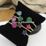 BRH1521 Fashion Gold Plated Natural Quartz Druzy Cuff Bangle,Heart Star Druzy Bangle