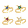RM1365 Chic Simple Minimalist Dainty Bling Crystal Gold Plated Diamond CZ Micro Pave Star Rings for Women Ladies