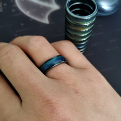 hematite ring jewelry natural smooth stone magnetic hematite ring