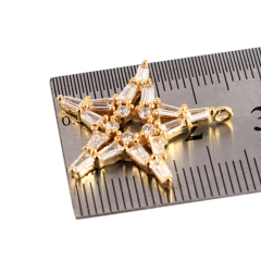 CZ7503 New Sparkly CZ Micro Diamond Pave Star Charm Pendants,Cubic Zirconia Inlaid Copper Star Pendant