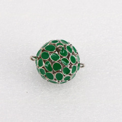 CZ7989 Hot Sale Multicolor Chunky 18K Gold Plated Enamel Hollow Ball Jewelry Pendant Connector Charm