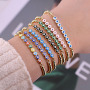 BM1092 18k Gold Plated Rainbow Enamel Multicolor Evil Eyes Spiritual Chain Slide bracelets for Women