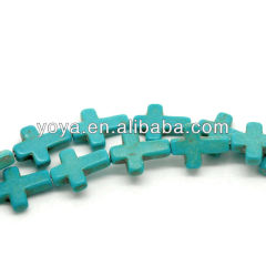 TB0164 loose stone beads 12x16mm menmade Howlite Turquoise Cross