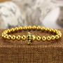 BRU0762 Gold Plated Hematite Beads Beaded Laughing Buddha Bracelet for men women