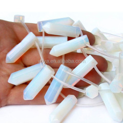 SB6423 Wholesale top drilled semiprecious stone opal point prism beads,stone bullet pencil pendant beads
