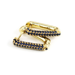 EC1651 New Unique Diamond Crystal CZ micro pave triangle hoop huggie earrings jewelry for women