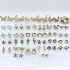 dainty 18k gold plated rainbow cz micro pave heart butterfly lightning star evil eye smiley studs earrings for girls dainty 18k gold plated rainbow cz micro pave heart butterfly lightning star evil eye smiley studs earrings for girls