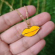 Orange lip necklace