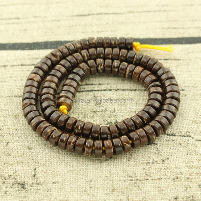SB0695 Natural brown coconut wood heishi disc jewelry spacer beads