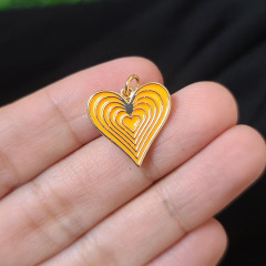JS1631 Rainbow Enamel pendant Jewelry Chic Colored Enamel Blue Red White Black Pink Heart Pendants