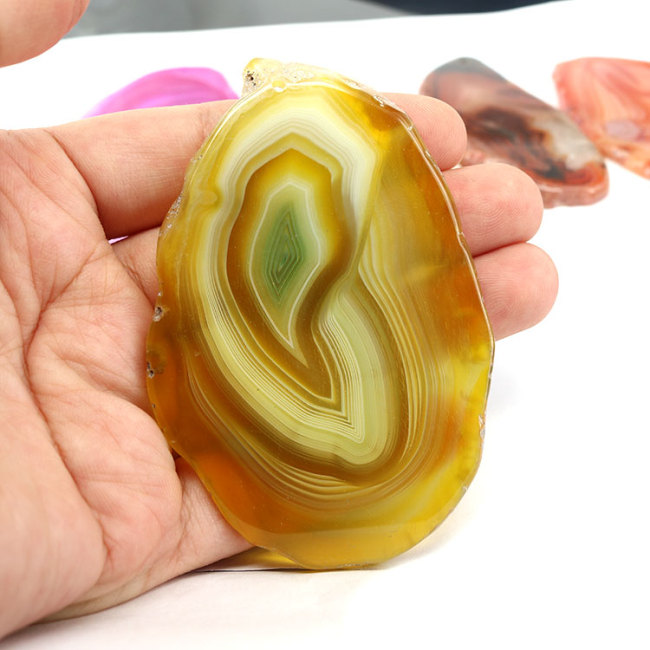 JF7275  White Fuchsia Black Blue Yellow Red Orange Agate Slice Pendants,Agate Slabs