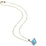 NN1005 Octahedron Gemstone Necklace, gold plated 8 sides Bicone gemstone Pendant Necklace, Octo Geometrical Pendant Necklace