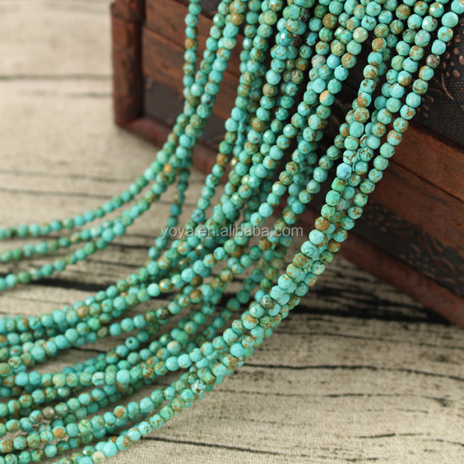 TB0404 3mm thiny faceted turquoise beads,3mm natural stone faceted beads
