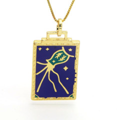 NZ1216 18k Gold Plated Enamel Tarot Card Necklace,Star strength Sun Moon Symbolic Necklace Tarot Card Jewelry Mystic Jewelry