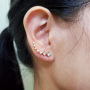 EC1425 Popular Dainty Gold Plated Diamond CZ Micro Pave Crawler Stud Earrings