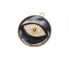 CZ7953 2020 Spring pendant Jewelry Chic Enamel Blue Red White Black CZ Micro pave Eye Disc Pendants