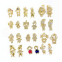 CZ7290 New Small Gold CZ Micro Pave Little Girls and Boys Child Children Kids Charm Pendants for Kid Jewelry Craft Supplies