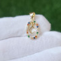 CZ8497 Fashion Dainty Rainbow Oval Initial gold plated CZ micro pave letter Charm pendant; Cubic zirconia initial Charm Pendant