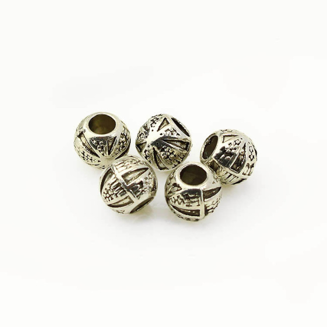 JS1347 Fashion sliver round metal spacer beads findings