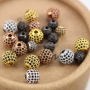 CZ6678 18k gold plated brass beads cz zircon diamond micro pave skin friendly brass spacer beads for jewelry making