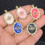 CZ8404 Gold Plated CZ diamond pave evil eyes enamel charms Pendant