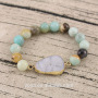BRH1518 Wholesale amazonite beaded natural agate druzy druse bracelets