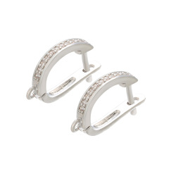 CZ7977 Fashion Diamond Gold Silver Black LatchBack Earring, CZ Micro Leverback Earring Hooks with Cubic Zirconia