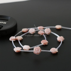 SP4127 Hot Sale Carved Pink MOP shell rose flower beads