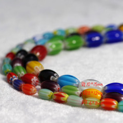 GP0920 Boho Jewelry Supplies Spacer Beads Tribal Nepali glass chevron beads,rustic Opaque multicolor glass Rainbow Spacer Beads