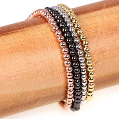 BM1017 Wholesale Colorful 4MM Metal Ball Beads Bracelet ,Gold Plated Copper Beads Bracelet