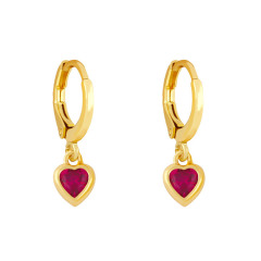 EC1784 Fashion Dainty Multicolor Women Drop  Earrings, Charm Tiny Rainbow Heart Hoop Earring For Ladies