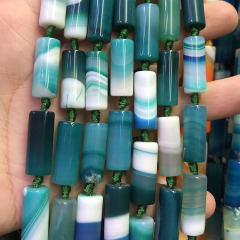 AB0719 Striped Agate Column Beads,Banded Agate Cylinder Beads
