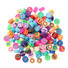 CC1883 100pcs/bag Clay Jewelry Supplies Rainbow Polymer Clay Star Smiley Heart Fruit Initial Spacer Beads for DIY jewelry making