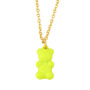 NM1199 gummy enamel neon multi colored bear Pendant Sweet Necklace for Women