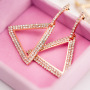 EM1085 Fashion Gold Plated Brass Crystal Pave Triangle Shape Drop Dangle Earrings for Women Girls