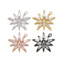 CZ7881 Chic Diamond Jewelry Charm CZ Micro Pave Flower Petal Charm Pendants