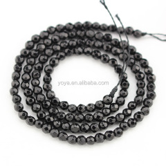AB0582 Tiny 3mm faceted black onyx beads,3mm black faceted stone beads