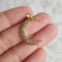 CZ8311 Hotsale Rainbow 18k Gold Plated CZ Zircon Micro Pave Moon Crescent Charm Pendant for Necklace Jewelry Making