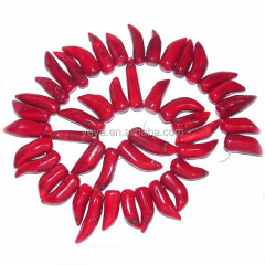 CB8018 Ocean Red Coral Chilli Beads,coral pepper beads,coral spikes beads