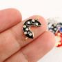 CZ8001 Hot Sale Enameled Diamond CZ Micro Pave Gold Plated Horseshoe Jewelry connector Charm