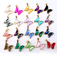 CZ8508 new simple gold plated brass rainbow clear colored CZ Zircon glass crystal butterfly pendant for Jewelry Necklace Making CZ8508 new simple gold plated brass rainbow clear colored CZ Zircon glass crystal butterfly pendant for Jewelry Necklace Making