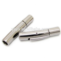 JF1253 Stainless Steel Locking Clasp Bayonet Style Leather Cord Clasp Snap-In Stainless Steel Clasps Closure with Button