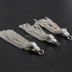 JS1145 Fashion jewelry supplies silver metal chain tassel charms