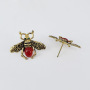 EM1274 2021 Fashion Insect stud earrings for women, Charm 18k gold plated colour bead ladies earrings