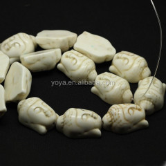 SB6229 White Turquoise buddha head beads
