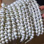 SP4229 Wholesale Strand String Beads Crystal Diamond Paved White Shell Pearl Loose Beads