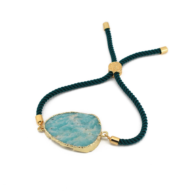 BN4012 wholesale amazon stone jewellery, natural amazonite stone Rope Friend bracelet jewelry for women