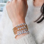 BM1015 Dainty Tiny Gold Beaded Personalized Custom Name Initial Letter Bracelets