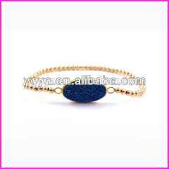 BRH1209 Fashion Small Pyrite Stone Bracelets,Oval Druzy Bracelet For Women Men