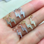 CZ8210 Mini Tiny CZ Thunder Lightning Bolt Charm, Diamond CZ Pave Thunder lightning Sign Charm Pendants